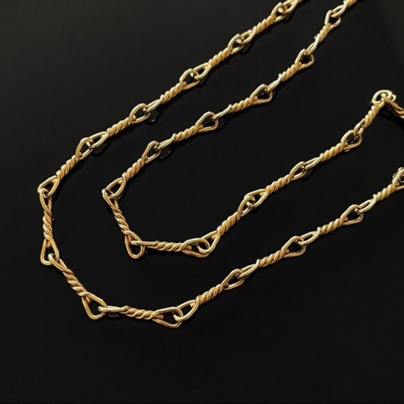 ✨Unique Signed Christian Dior Twisted Link Wire Necklace - Picture 1 of 4